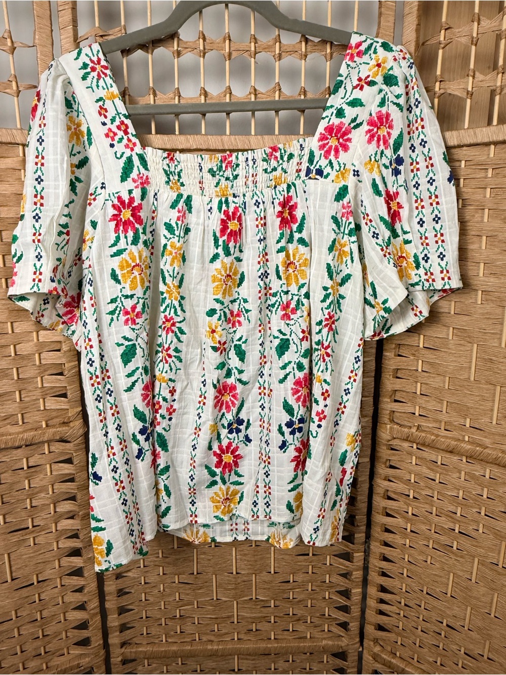 NWT Draper James Floral Peasant Top Size Large - Picture 2 of 7